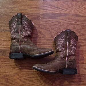 Ariat Kids Brown and Pink Western Boots